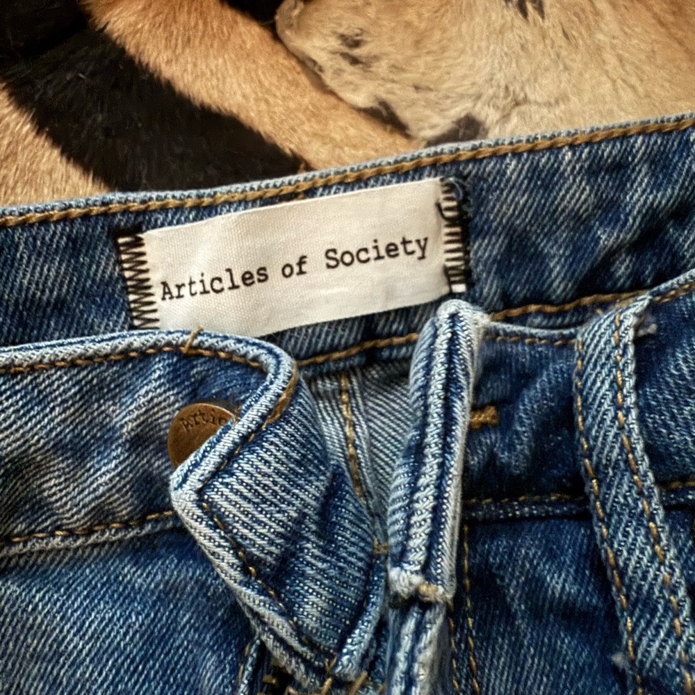 Articles Of Society Blue Jeans Classic Indigo Contrast Stitching